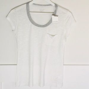 Calvin Klein Lurex Scoop Neck tee white/silver